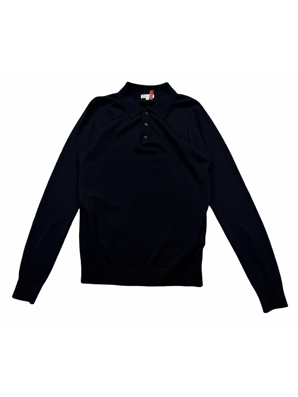 Reiss Trafford Merino Wool Polo Sweater Long Sleeve Knit Navy Blue Size S